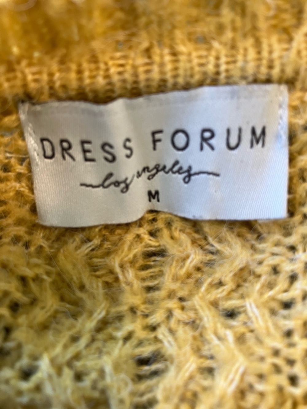 Dress Forum | Mustard Cable-Knit Button Cardigan | M - Picture 4 of 5
